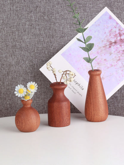 Vintage Solid Wood Handmade Vases