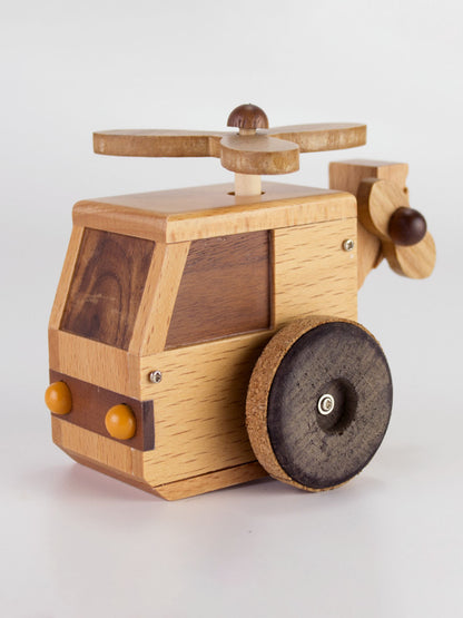 Wooden Airplane Toy - Sky City Music Box