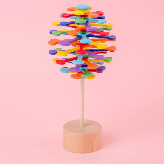 Wooden spin lollipop Fisher Series Decompression toy