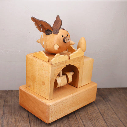 Flying Pig - Wooden mechanical creative toy