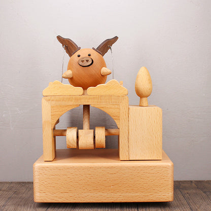 Flying Pig - Wooden mechanical creative toy