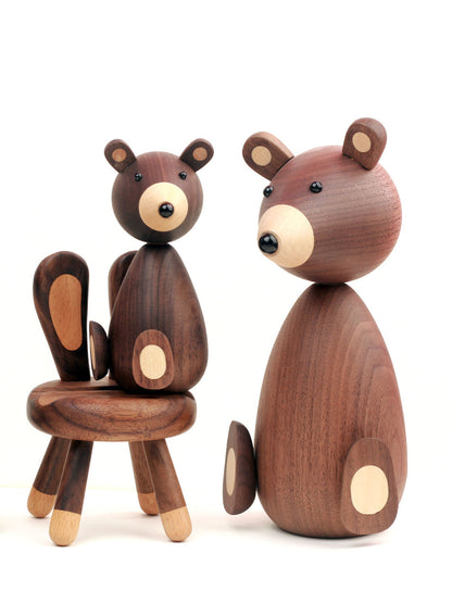 Solid Wood Creative Bear Puppet Toy