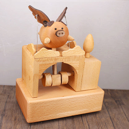 Flying Pig - Wooden mechanical creative toy