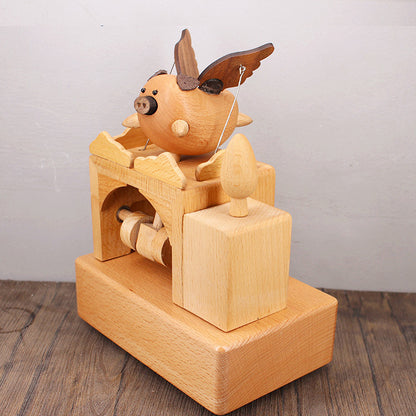 Flying Pig - Wooden mechanical creative toy