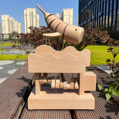 Wooden Mechanical Toy - Cute Whale